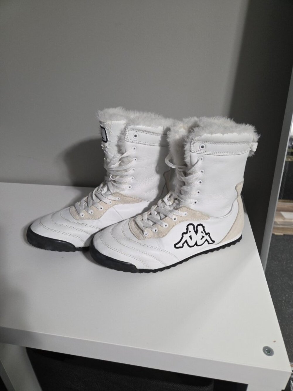 KAPPA HIGH TOP BOOTS WHITE SNEAKER SHOES WOMEN'S SIZE 9 RARE - FLOOR DEMO